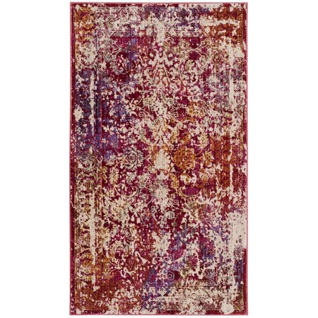 Safavieh Sutton Power Loomed Rectangle Area Rug, Fuchsia and Ivory - 3 x 5 ft. SUT403D-3